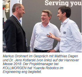 Markus Grohnert im Gespräch mit Matthias Dagen und Dr Jens Kotlarski auf der Hannover Messe 2018
